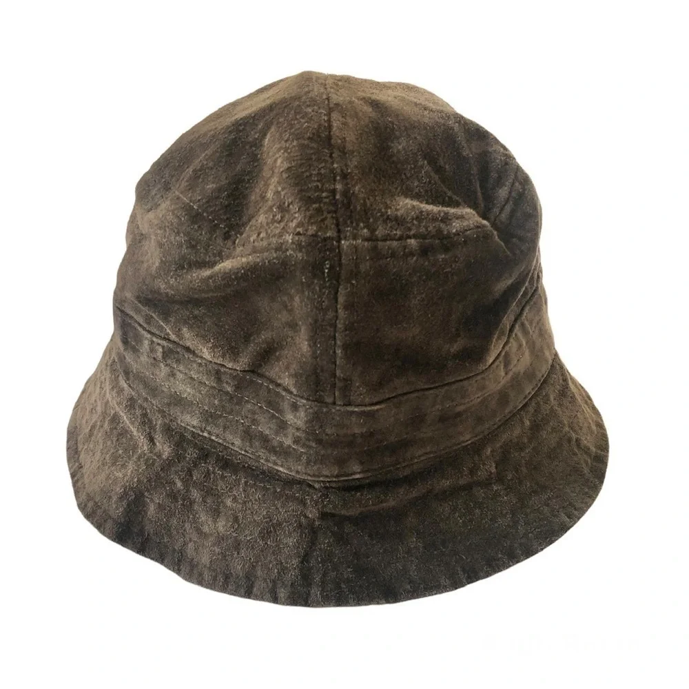 Suede Boho Bucket Hat Neutral Brown Color